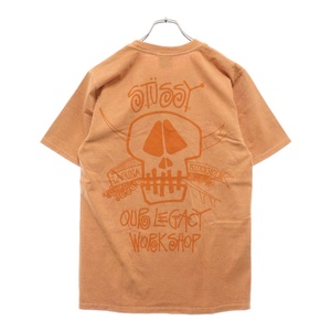 STUSSY ステューシー ×OUR LEGACY WORK SHOP アワーレガシー ワークショップ バックロゴプリント半袖Tシャツ カットソー オレンジ