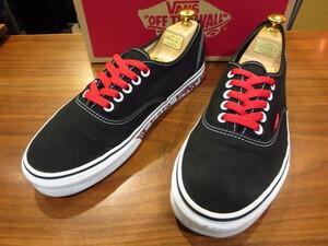 VANS バンズ AUTHENTIC (Sketch Sidewall) オーセンティック スケッチ サイドウォール ロゴスニーカー 黒 赤 Black / Red US9 27cm