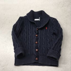 送料無料★RALPH LAUREN ラルフローレン★ニットカーディガン　ニットジャケット★女の子　ベビーキッズ　24M 90★ネイビー#50317sdd