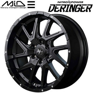 MID ナイトロパワー DERINGER ホイール1本 セミグロスブラック/フランジピアスドリルド 8.5J-20インチ 6穴/PCD139.7 インセット+20