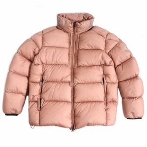 極美品□20-21AW MONCLER/モンクレール CEVENNE 襟元ロゴ入り/ロゴワッペン WZIP フード入り ダウンジャケット ピンク 4 国内正規 メンズ