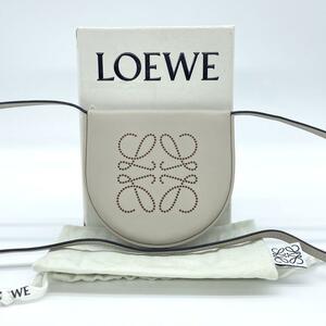 美品 LOEWE ロエベ ショルダーバッグ ヒールポーチ アナグラム ベージュ g00613