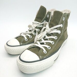 ◇ converse オールスター ハイカット キャンバス ベーシック カーキ スニーカー サイズ5 1/2 グリーン メンズ E