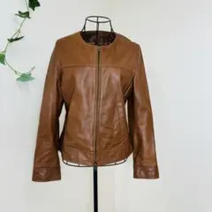 JTP Leather　ノーカラーライダースジャケット　90s　羊革　S