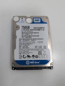 【使用時間2366時間】WD WD7500BPVT 750GB 2.5インチ 9.5mm 正常判定 YAHD0185