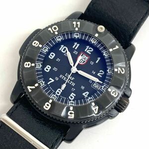 SH★ 1円スタート LUMINOX ルミノックス S3400 ナイトホーク ステルス F-117 デイト QZ ブラック文字盤 稼働品 中古 社外ベルト 箱付き