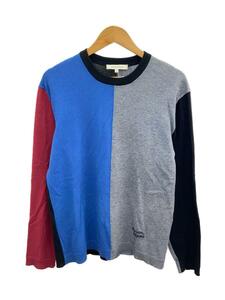 MAISON KITSUNE◆COLOR BLOCK REGULAR JUMPER/セーター/S/コットン/マルチカラー/LM00801KT10