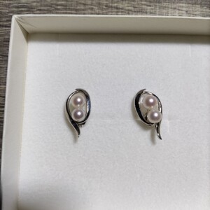 ミキモト　シルバーパール　ピアス 