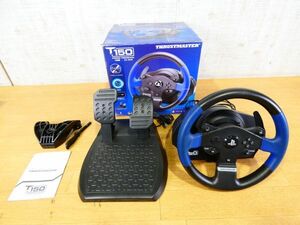 ◇THRUSTMASTER スラストマスター T150 FORCE FEEDBACK ハンドルコントローラー ステアリングホイール PS4/PS3用 ジャンク品＠100