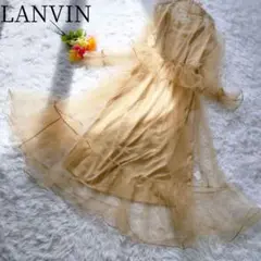 【ランバンオンブルー/LANVIN】ロングワンピース　レース　フレア　フリル