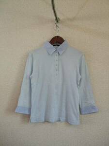 nouie（フランドル）水色7分袖カットソーシャツ（USED52015②