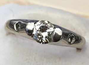 即決 極太 Pt900 大粒 ダイヤモンド 0.523ct リング 指輪 14号 資産 アクセサリー 高級 ジュエリー プラチナ ダイヤモンドリング Pt 美品