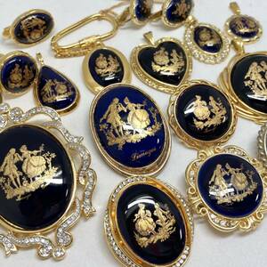 「LIMOGES CASTEL(リモージュキャッスル)アクセサリーおまとめ」j 重量約196g ブローチ カフス ネックレス broach ペンダント CE0