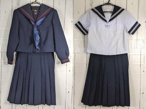 【as221】山梨県 韮崎東中学校 女子用学生服 制服 冬服/夏服セーラー服+冬服スカート+スカーフ◆f37