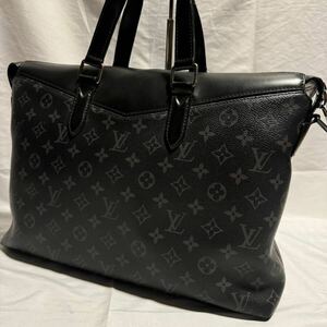 美品 A4 LOUIS VUITTON ルイヴィトン ブリーフケース エクスプローラー モノグラムエクリプス M40566 ブラック 黒 レザー 本革 メンズ