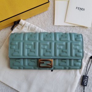 新品 FENDI フェンディ FFロゴ バゲット コンチネンタル 長財布 ミントグリーン 8M0251AAJDF03HW 国内完売 入手困難