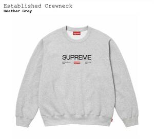 Supreme Established Crewneck Heather Grey M シュプリーム エスタブリッシュド クルーネック ヘザー グレー スウェット box logo 24ss