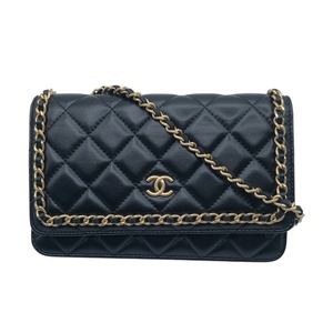 シャネル CHANEL マトラッセチェーンウォレット AP0674 ブラック・ゴールド金具 ラムスキン 長財布 中古