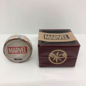 ◆MARVEL◆マーベル【ミニコンテナ キャプテン・マーベル】+【マスキングテープ：アイコン】合成漆器 海外土産 枡