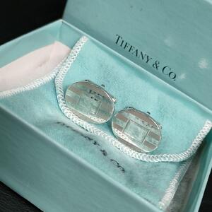 【美品】Tiffany　ティファニー　カフス　シルバー　ラウンド　箱・保存袋付き