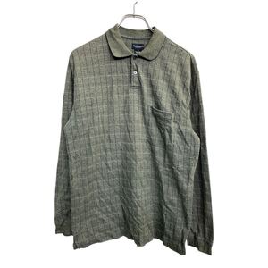 VANHEUSEN 長袖ポロシャツ Mサイズ ヴァンホーセン グレー系 古着卸 アメリカ仕入 t2411-3741