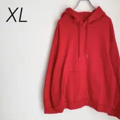 SHEIN 裏起毛 オーバーサイズ スウェットパーカートレーナー赤【XL】