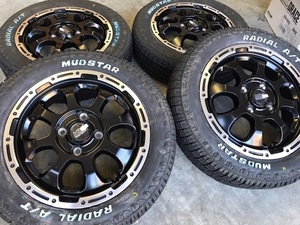 4本セット MAD CROSS GRACE 14x4.5J 4/100 +45 GB/P MUDSTAR radial A/T 155/65R14 ホワイトレター ムーヴ タント スペーシアギア アルト