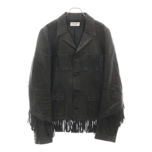 SAINT LAURENT PARIS サンローランパリ 15AW エディ期 フリンジレザージャケット ブラック 344468 Y5YC1