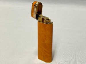 ♪Cartier カルティエ ライター ガスライター スイス製 SWISSMADE オレンジ×ゴールド×シルバー メンズ 喫煙具 喫煙グッズ 着火未確認♪