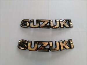 横浜発/未使用/スズキ純正/タンクエンブレム/新品 /SUZUKI/68111−03FLO/68121−03FLO/当時物/希少/昭和/廃盤/メーカー廃番/ゴールド/左右/