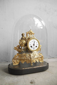 アンティーク　フランス　ガラスショーケース　ボックス　ラック　店舗什器　手巻き時計