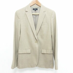 美品 Theory セオリー LIGHT SAXONY 2 STAPLE BLAZER 1B シングル テーラードジャケット 小さいサイズ 00 ベージュ ◆