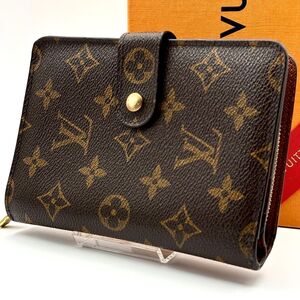 【極美品】ルイヴィトン モノグラム ポルトパピエジップ 折り財布 二つ折り LOUIS VUITTON ブラウン系 茶 正規品 ゴールド レディース