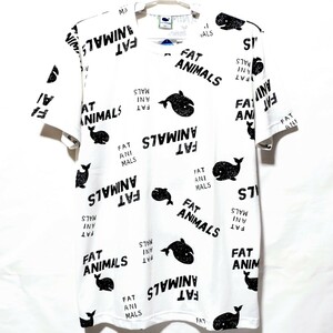 特価/未使用【サイズ=L】Fat animals/ファット アニマルズ/メンズ/半袖/Tシャツ/胸囲=96～104cm/white×black