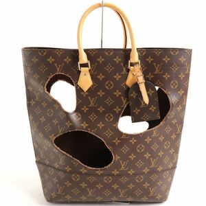 美品▽LOUIS VUITTON ルイヴィトン M40279 モノグラム ウィズ ホールズ トートバッグ ブラウン フランス製 保存袋付き レディース