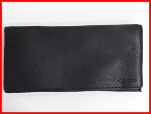 Aquascutum　アクアスキュータム　長財布　革　黒　中古　2409★M-1614