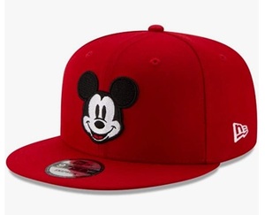 ディズニー ★ ミッキー New Era レッド フラット キャップ A