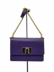 FURLA◆ショルダーバッグ/レザー/NVY/無地/286366