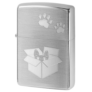 Zippo ジッポライター ネコ 猫 Cat 足跡 愛くるしい 銀メッキ サテーナ Charming Gesture 2SS-CATHIDE2 メール便可