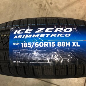 (JH014.7.1) 送料無料[1本] PIRELLI ICE ZERO ASIMMETRICO 185/60R15 88H XL 2022年製造 室内保管　スタッドレス　185/60/15