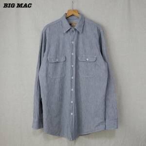 BIG MAC Hickory Stripe Shirts 1990s L SHIRT23092 ビッグマック ヒッコリーストライプ シャツ 1990年代 アメリカ製