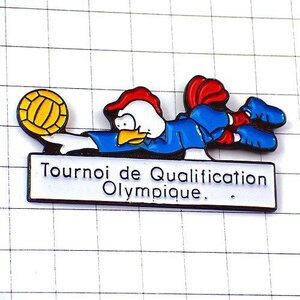 ピンバッジ・バレーボール選手ニワトリ雄鶏レシーブ FFVB FEDERATION-FRANCAISE-DE-VOLLEYBALL◆フランス限定ピンズ