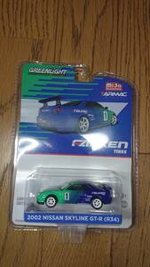 新品未開封　グリーンライト 1/64 日産 GT-R R34 ファルケン 2002 ターマックワークス Tarmac works GL Greenlight FALKEN TIRES