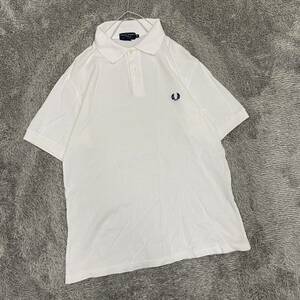 FRED PERRY フレッドペリー ポロシャツ 半袖シャツ サイズM ホワイト 白 メンズ トップス 最落なし （N20）