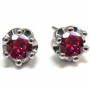 メンズピアス 一粒 王冠 18金 ルビー メンズピアス