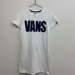 QQ2 VANS ヴァンズ　半袖tシャツワンピース　白　シンプル　レディースM