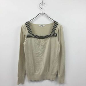 NATURAL BEAUTY BASIC/ナチュラルビューティーベーシック ニット セーター スクエアネック ベージュ サイズM レディース