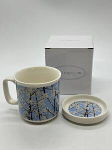 ★未使用品★ ＃3338 EMILY BURNINGHAM エミリー バーニンガム 蓋つき マグカップ ホワイトベリー 箱付き