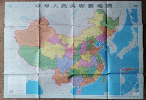 【中国語】中華人民共和国地図 106×76cm 中国地図 簡体字 中国大陸で販売している地図　中国地図出版社 1:6000000