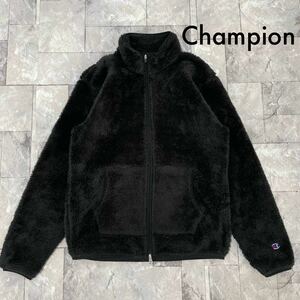 Champion チャンピオン ボアジャケット ジップアップ フリース ブルゾン ブラック サイズL スポーツ 玉SS1374